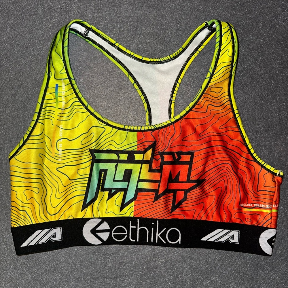 Ethika Women's Vibrant Yellow and Red Sports Bra